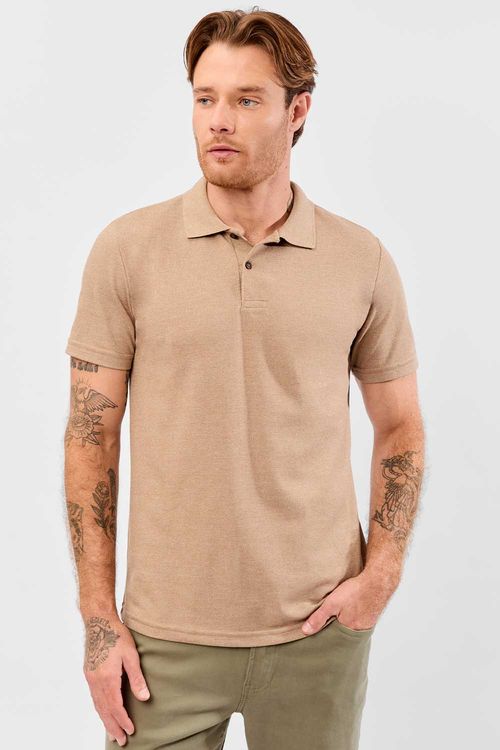 Polo Básica Fit Piquet Camel