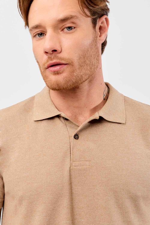 Polo Básica Fit Piquet Camel