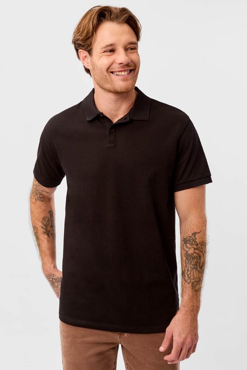 Polo Básica Comfort Piquet Flex Preta
