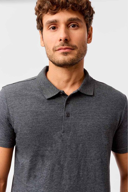Polo Básica Premium Fit Sem Costura Grafite