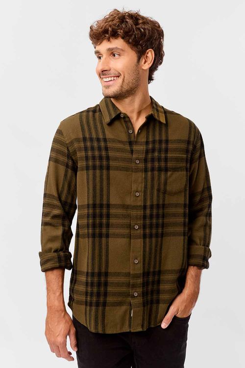 Camisa Xadrez Flanelada Verde