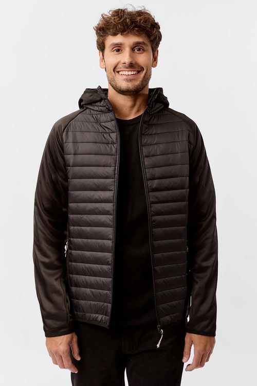 Jaqueta Puffer Com Capuz Preta