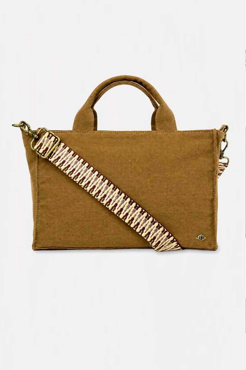 Bolsa Alça Bordada Camel