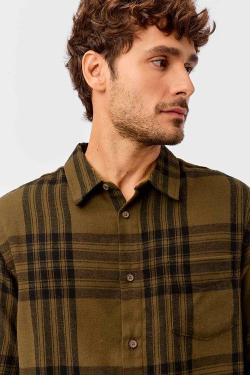 Camisa Xadrez Flanelada Verde