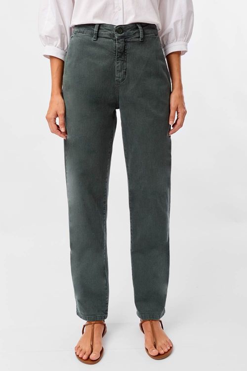 Calça Color Chino Estonada Verde