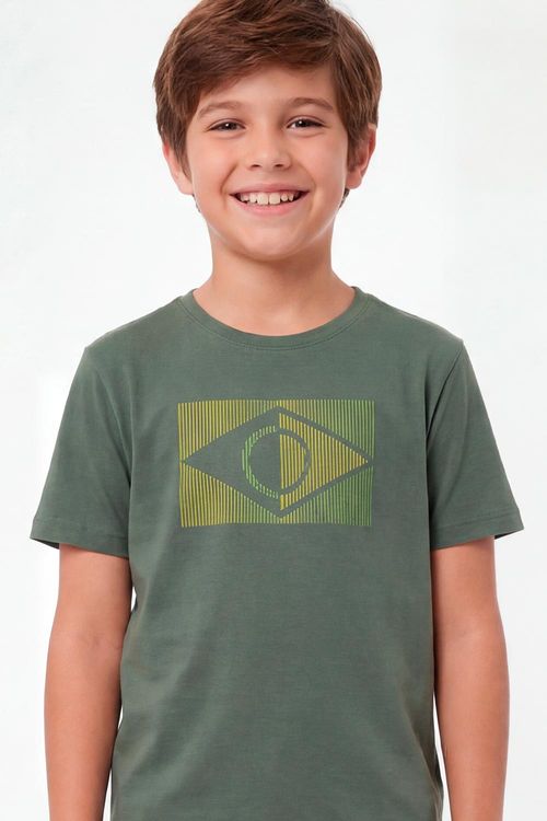 T-Shirt Infantil Estampada 3d Copa Verde Escuro