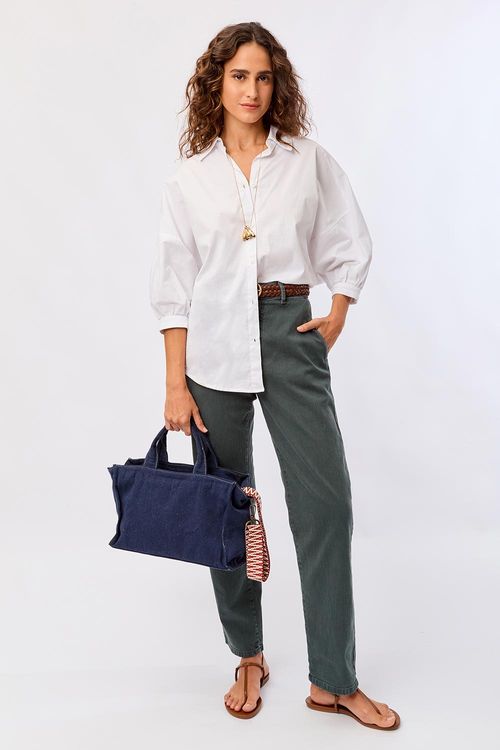 Calça Color Chino Estonada Verde