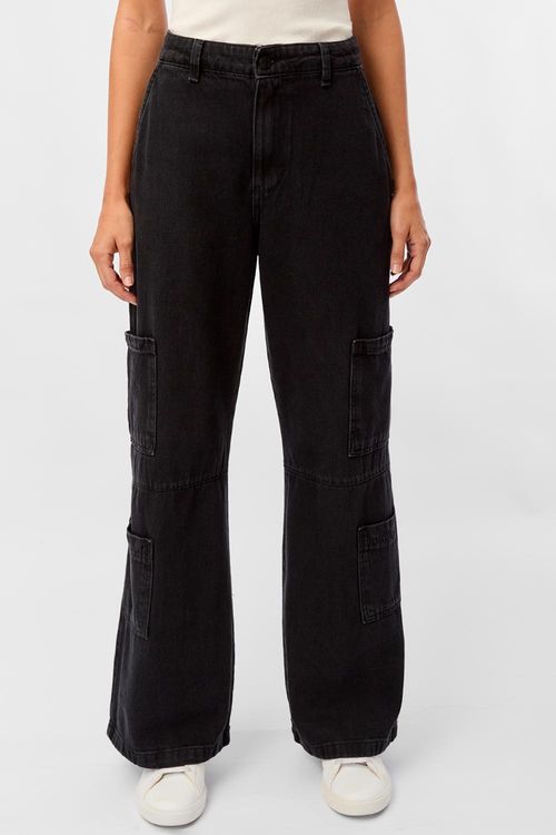 Calça Cargo Wide Leg Preta
