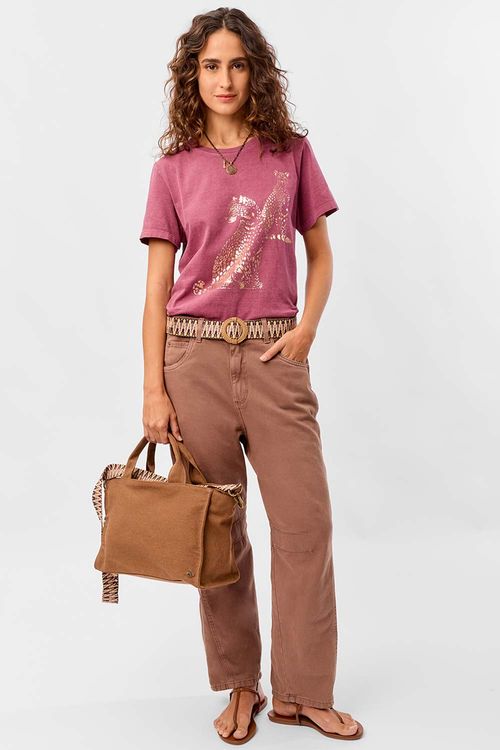 Blusa Estampada Duo Onça Violeta