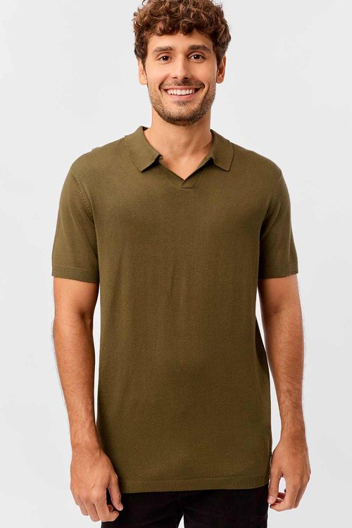 Polo Tricot Verde Militar