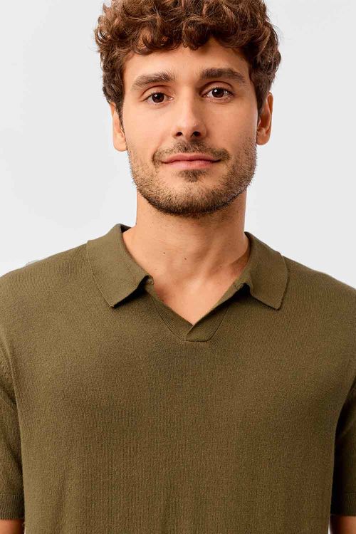 Polo Tricot Verde Militar