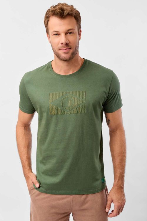 T-Shirt Estampada 3d Copa Verde Escuro