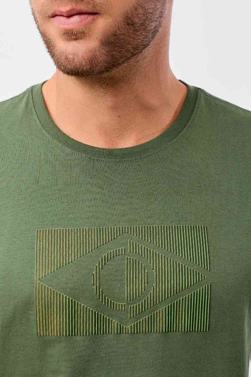 T-Shirt Estampada 3d Copa Verde Escuro