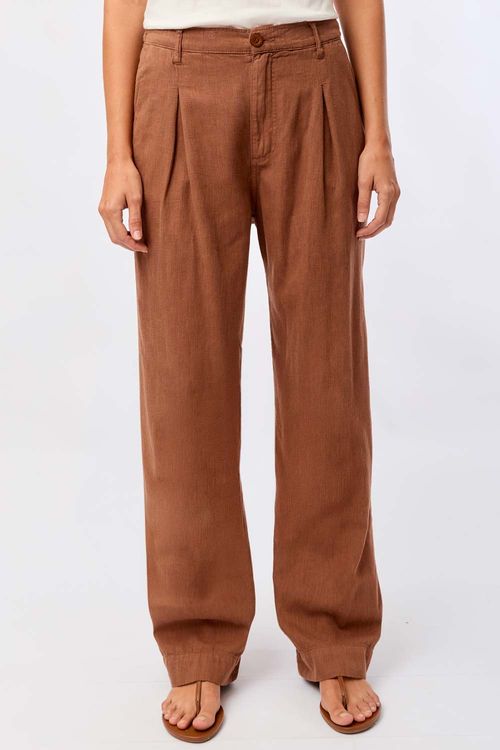 Calça Color Wide Leg Marrom