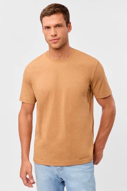 T-Shirt Básica Mescla Comfort Mostarda