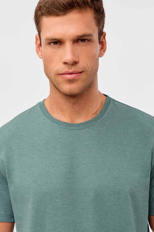 T-Shirt Básica Mescla Comfort Verde