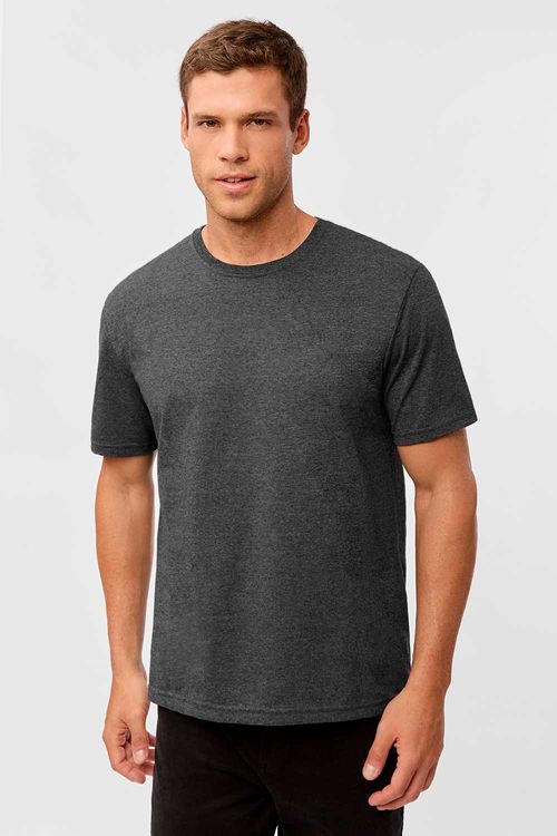 T-Shirt Básica Mescla Comfort Grafite