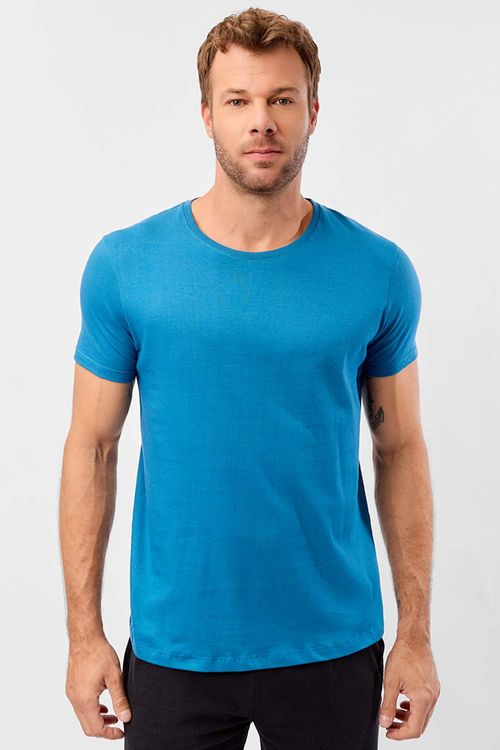 T-Shirt Básica Premium Fit Sem Costura Lateral Az Pet