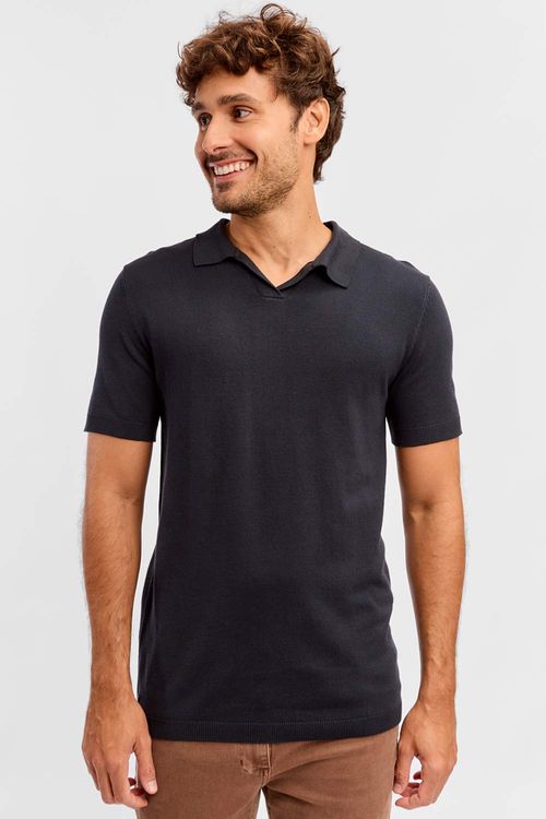 Polo Tricot Azul Marinho