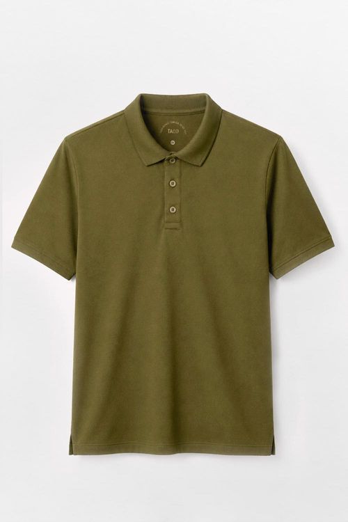 Polo Básica Fit Mescla Verde Musgo