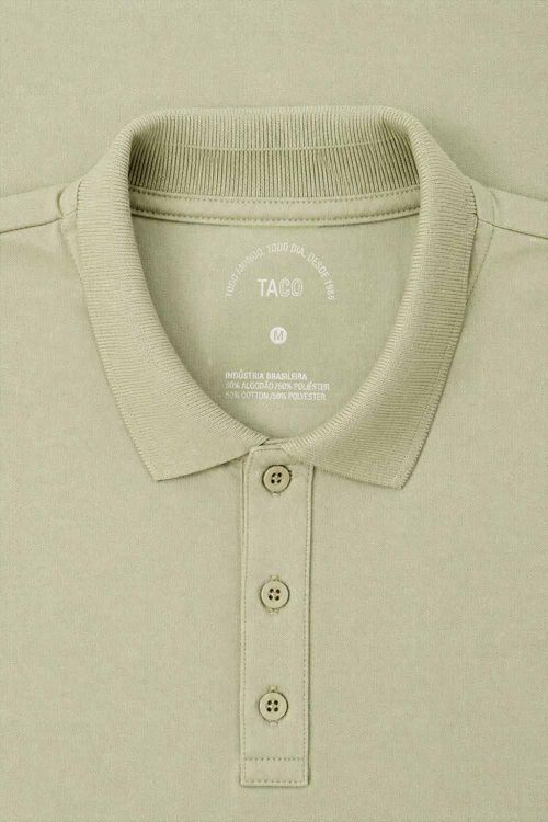 Polo Básica Fit Mescla Verde Clara