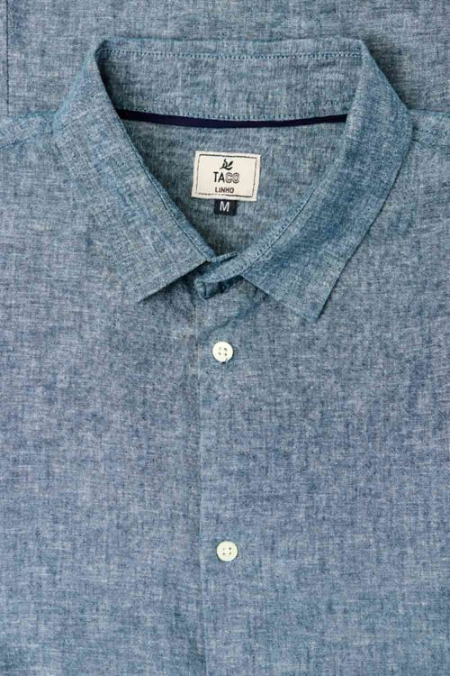Camisa Linho Azul Jeans