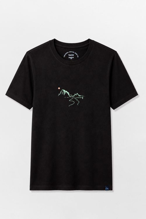 T-Shirt Estampada Premium Sem Costura Lateral Preto