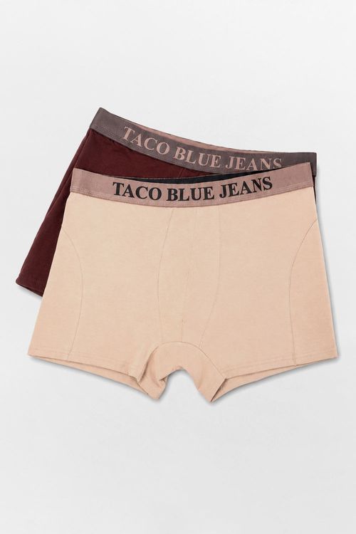 Kit Boxer Taco Blue Jeans Marrom/ Nude
