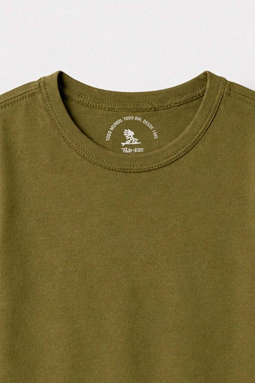 T-Shirt Infantil Básica Color Verde Musgo
