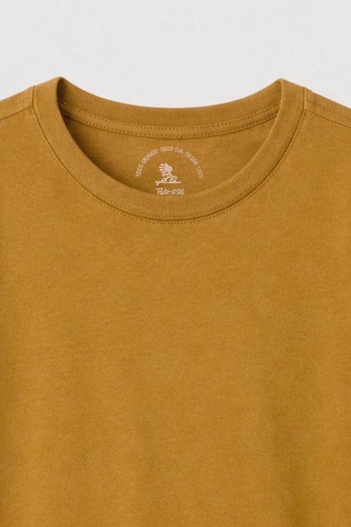T-Shirt Infantil Básica Color Mostarda