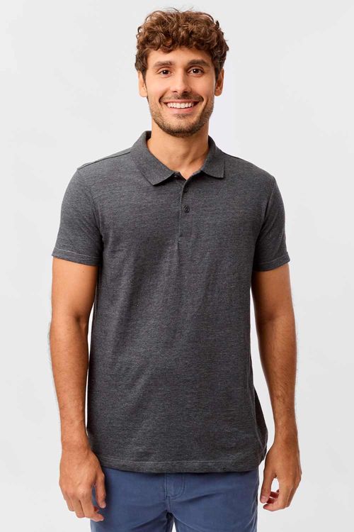 Polo Básica Premium Fit Sem Costura Grafite