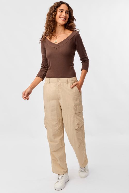 Calça Color Parachute Khaki