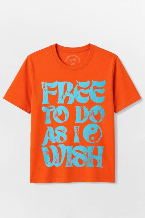 Blusa Estampada Free To Do As i Wish Laranja