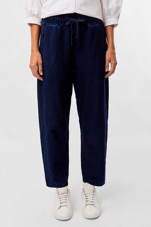 Calça De Malha Denim Azul Marinho