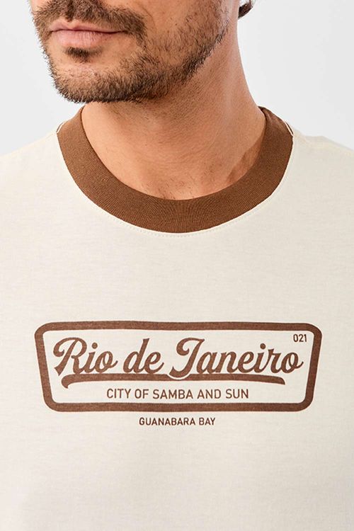 T-Shirt Estampada Rio De Janeiro Off White