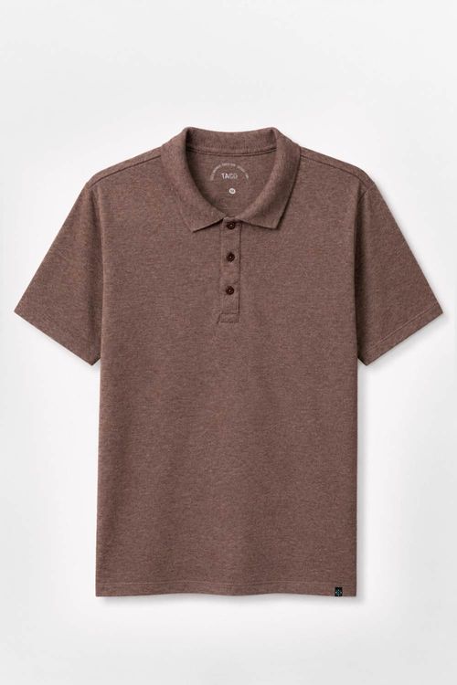 Polo Básica Fit Mescla Marrom