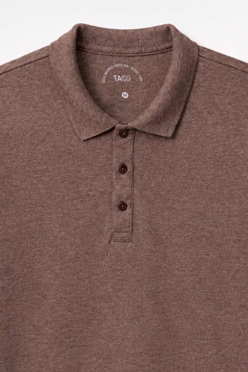 Polo Básica Fit Mescla Marrom