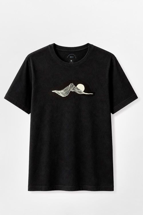 T-Shirt Estampada Sunset Preta