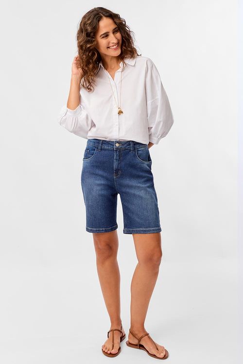 Bermuda Jeans Ciclista Stone