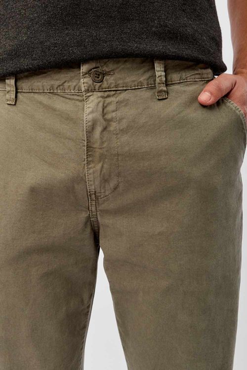 Calça Chino Estonada Verde