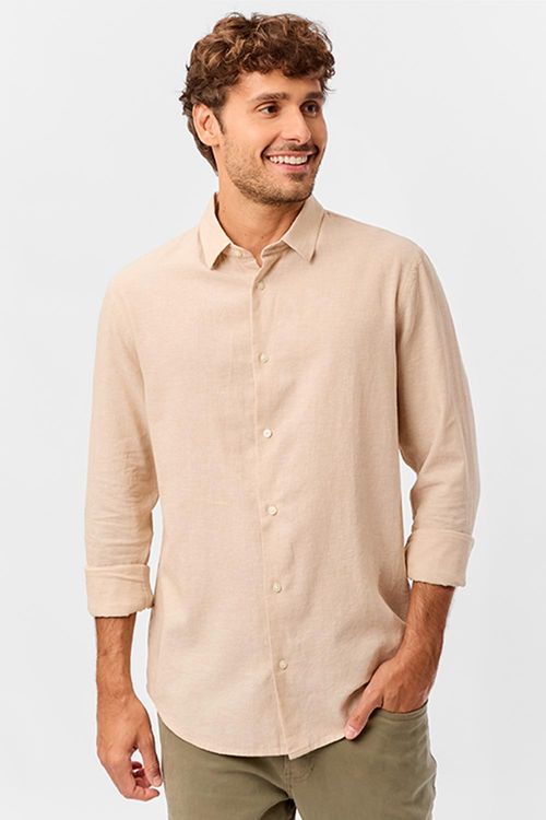 Camisa Linho Khaki