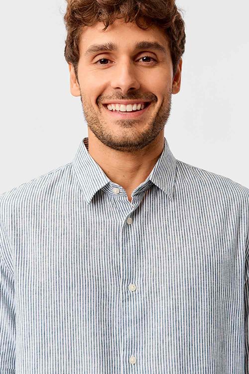 Camisa Listrada Azul Jeans