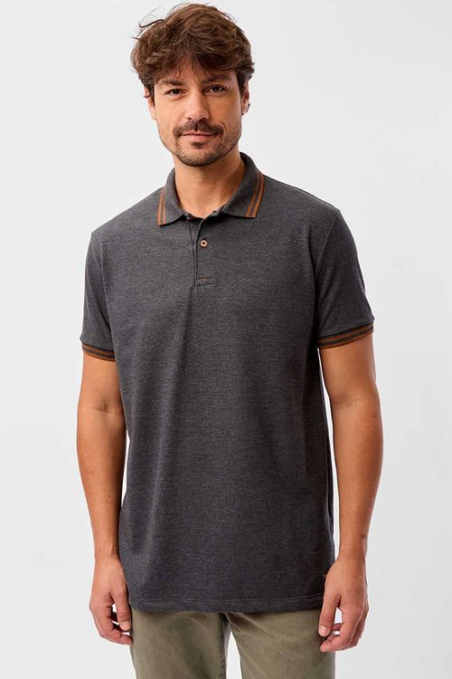 Polo Básica Comfort Piquet Grafite
