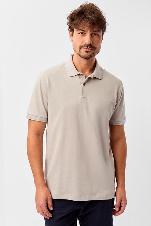Polo Básica Comfort Piquet Cinza