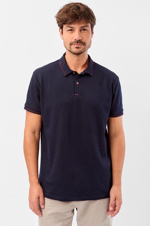 Polo Básica Comfort Piquet Azul Marinho
