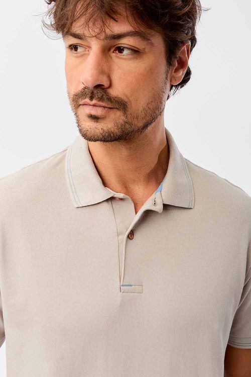 Polo Básica Comfort Piquet Cinza