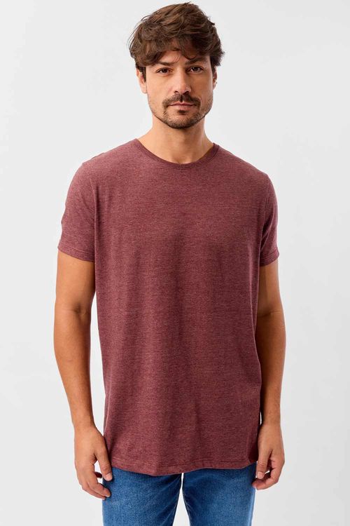 T-Shirt Básica Premium Fit Sem Costura Lateral Vinho