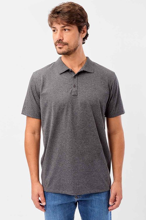 Polo Básica Fit Mescla Grafite