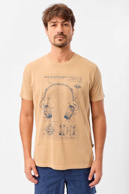T-Shirt Estampada Stone Fone Khaki