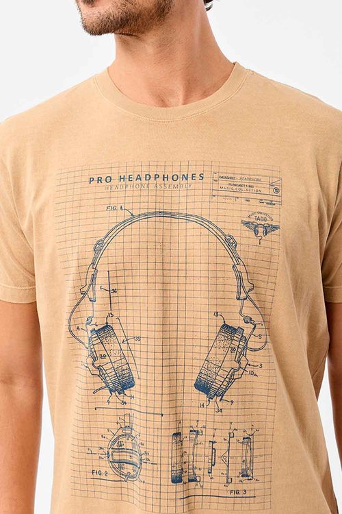 T-Shirt Estampada Stone Fone Khaki